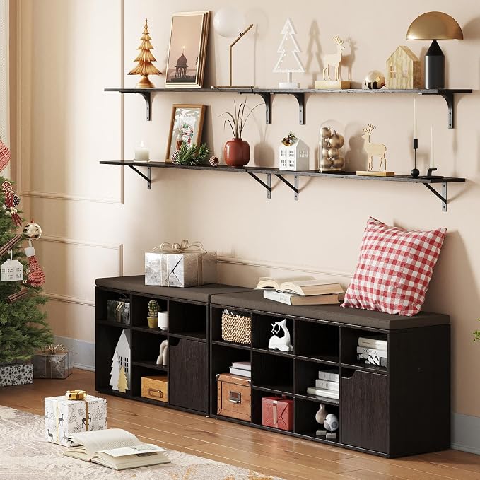 DINZI LVJ Long Wall Shelves, 47.3Inch Wall Mounted Shelves Set of 2, Extra - Image 2