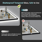 28x36 Black Framed LED Bathroom Mirror - Image 8