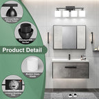 Black Bathroom Lighting Fixtures Over Mirror, 4-Light Anti-Rust Vanity Light - Image 4