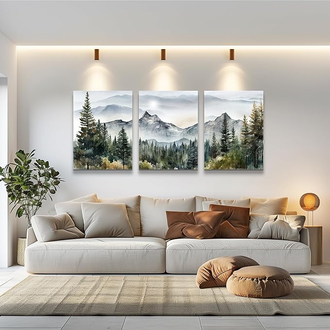MHARTK66 3 Piece Framed Canvas Art Prints Wall Art - Image 2