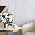 Livelynine 15.8x197 Peel and Stick Grasscloth Wallpaper White Textured Wall - Image 7