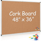 Cork Board Bulletin Board 36 x 48, Foldable Office Board by Justdowhatyouwanttodo