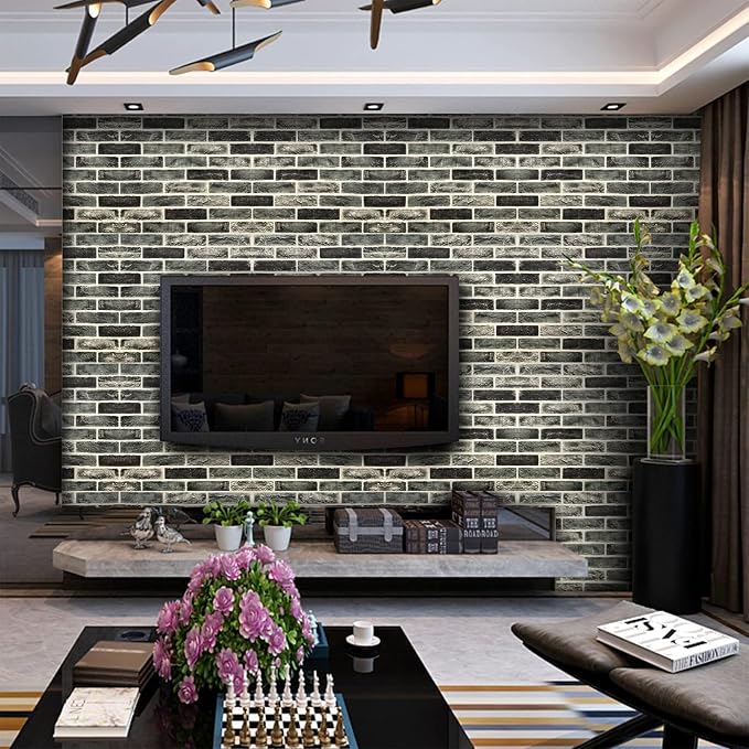 10-Pack 52 Sq.Ft 3D Wall Panels Peel and Stick 3D Faux Brick Wallpaper Peel and - Image 2