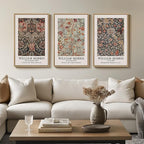 Framed William Morris Canvas Wall Art Set of 3, Vintage Boho Floral Paintings - Image 2