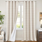 Lajode Grey Plaid Patterned Curtains Thermal Insulated by Lajode
