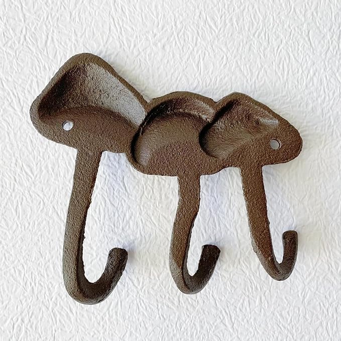 Rustic Mushroom-Shaped Decorative Wall Hook Rack Hangers - Image 7
