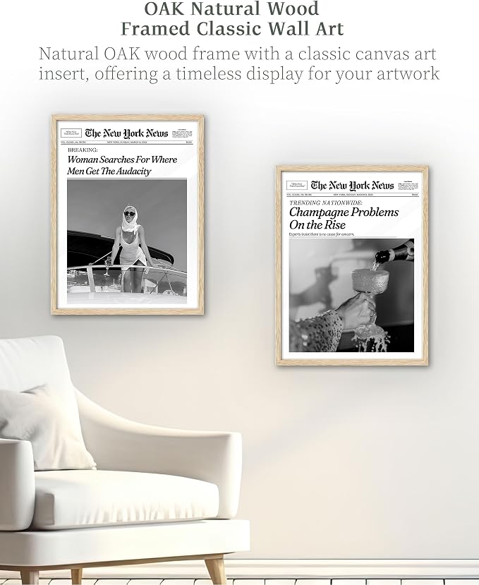 iHery Champagne Problems On the Rise Newspaper Headline Framed Wall Art - Image 4