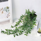 Fake Hanging Plants Artificial Small Potted Plants Mandala Leaves Faux Vines - Image 5