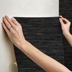 NuWallpaper Black Grassweave Peel and Stick Wallpaper, Textured Removable - Image 7