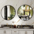 HARRITPURE Round Mirror 19.6 Black Wall Mounted Circle Mirrors Vanity Mirror - Image 7