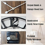 Large Metal Wall Clock, 32 Inch Retro Decorative Silent, Non Ticking, Battery - Image 5