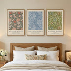 Large Framed William Morris Wall Art Set of 3, Vintage Green Botanical Floral - Image 4