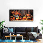 AIYISU Rustic Pumpkin Canvas Wall Art Farmhouse Dining Room Pictures Kitchen - Image 2