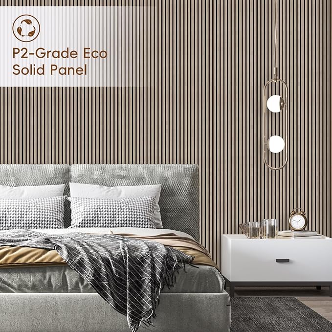 EVERECO 6 Pack Wood Slat Acoustic Wall Panels 92.5" × 7.87", 3D Sound Absorbing - Image 6