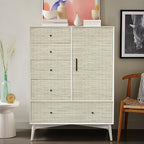 Rugreat Textured Grasscloth Wallpaper Peel and Stick 240inL 17.3inW Beige - Image 4