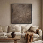 Framed Neutral Abstract Wall Art, Modern Brown Canvas Prints Artwork - Image 3