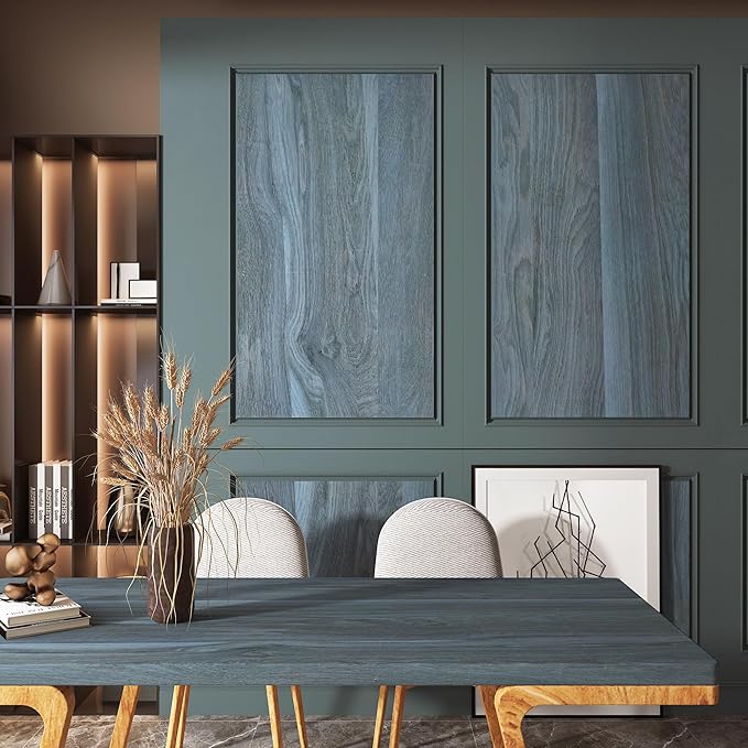 24"x197" Blue Wood Grain Contact Paper - Image 4