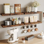 Fixwal Wood Floating Shelves, Wall Shelves Set of 4, Shelves - Image 7