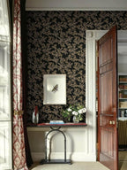 Ismoon Floral Peel and Stick Wallpaper Vintage Black and Gold Contact Paper - Image 6
