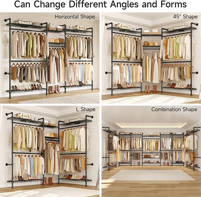 ONBRILL H3 Plus Expandable Wall Mounted Closet System, 5.7FT-8.2FT Closet - Image 4