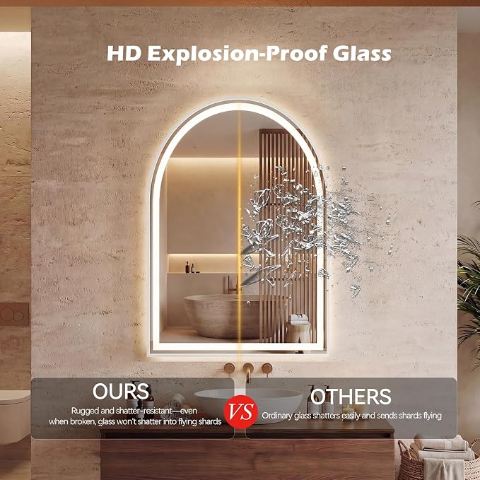 DUMOS 20"×28" LED Bathroom Mirror - Image 3