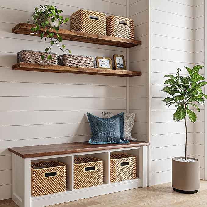Fixwal Wood Floating Shelves for Wall, Bathroom and Kitchen, Wall Shelves for - Image 4