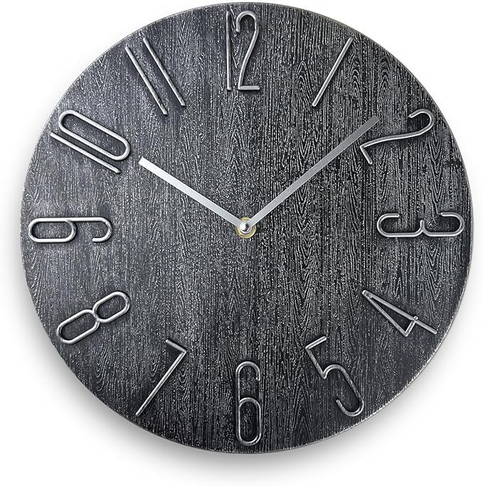 Wall Clock, Silent Clock, Wall Clocks Battery Operated， 12 inch Modern Wall by Fapugh