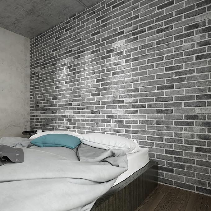 Art3d 10-Pack 52.5 Sq.Ft Faux Brick 3D Wall Panels Peel and Stick in Stone Ash - Image 3