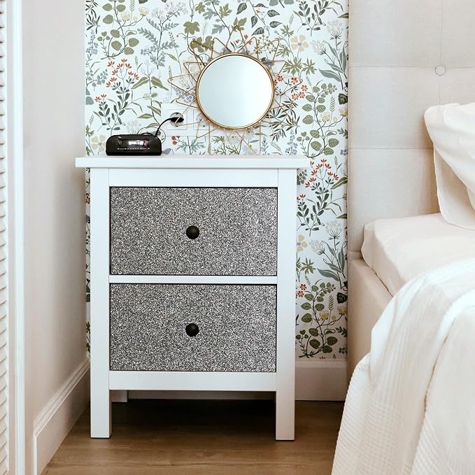 CRE8TIVE Charcoal Grey Holographic Glitter Wallpaper Border Peel and Stick - Image 2