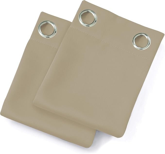 LEMOMO Beige Thermal Blackout Curtains/52 x 63 Inch/Set of 2 Panels Room - Image 8