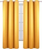 LEMOMO Yellow Thermal Blackout Curtains/42 x 95 Inch/Set of 2 Panels Room - Image 2