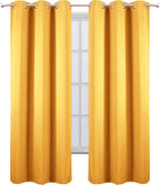 LEMOMO Yellow Thermal Blackout Curtains/42 x 84 Inch/Set of 2 Panels Room - Image 2