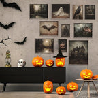 Vodefoad 10Pcs Halloween Wall Art Prints Dark and Moody Halloween Print Set - Image 4
