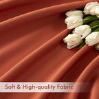 MIULEE Back Tab Burnt Orange Blackout Curtains 102 Inch Long 2 Panels Set - Image 6