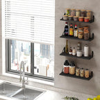 Fixwal Floating Shelves, Width 4.7in Rustic Wood Wall Shelves Set of 8 - Image 5