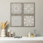 Tatuo 4 Pcs Wood Art Wall Decor Farmhouse Decorative Wood Panels Modern Wall by Tatuo