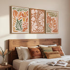 3 Piece Framed Boho Floral Wall Art - Image 2
