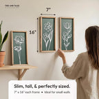 3D Floral Green Wall Art Lightweight, Wooden Ready-to-Hang Boho Framed Wall Art - Image 3