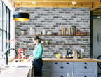Guvana 17.3"×197" Brick Peel and Stick Wallpaper Grey Brick Contact Paper Self - Image 4