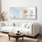 60"x28" Brushed Silver Bathroom Mirror, Large Rectangular Mirror - Image 3