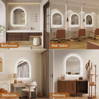 Arched LED Mirror for Bathroom 24"x30"- Frameless Lighted Bathroom Mirror - Image 7