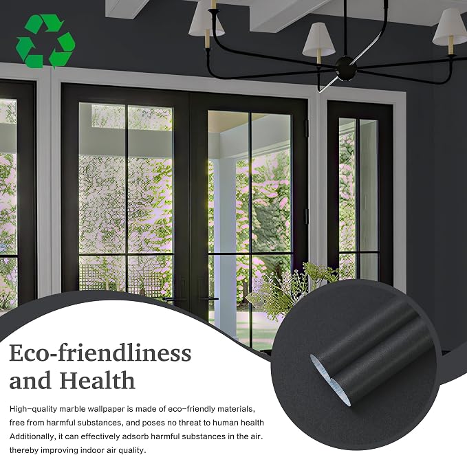 Dimoon 17.7''x393'' Peel and Stick Wallpaper Dark Grey Contact Paper - Image 2