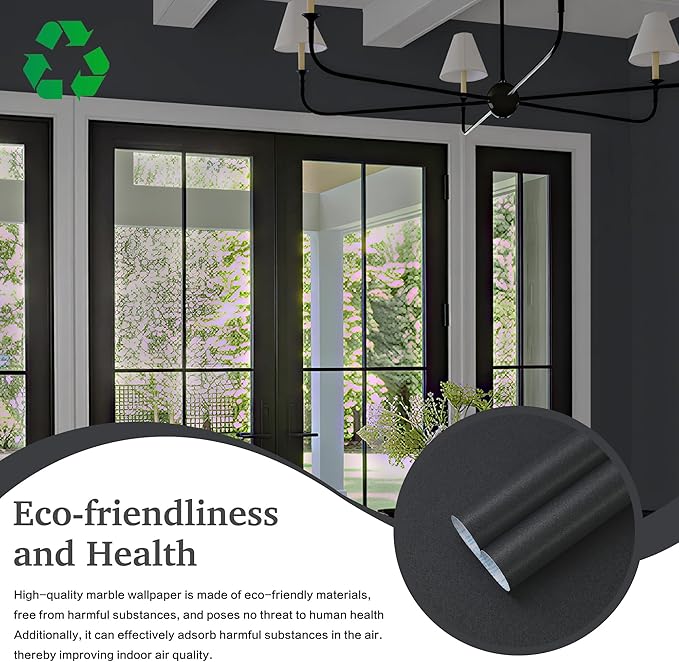 Dimoon 17.7''x236'' Peel and Stick Wallpaper Dark Grey Contact Paper - Image 2