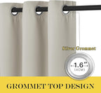 NICETOWN Blackout Curtain for Living Room, Thermal Insulated Solid Grommet - Image 3