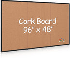 Extra Large Cork Bulletin Board 96" X 48", Foldable Notice Pin Board by Justdowhatyouwanttodo