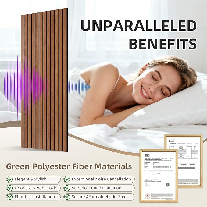 TO-TH Wood-Look Acoustic Wall Panels, 10 Pack 47.2” x 23.6” Acoustic Panels - Image 3
