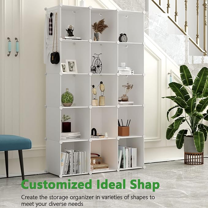 C&AHOME Cube Storage Organizer, 16-Cube Shelves Units, Plastic Storage Cubes - Image 6