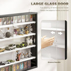 HOMCOM 5-Tier Display Cabinet, Glass Door Cabinet - Image 5
