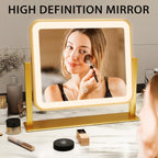 ROLOVE Gold Lighted Makeup Mirror, 3-Color Dimmable Lighting, 360° Rotation - Image 5