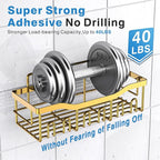 EUDELE 5-Pack Rustproof Stainless Steel Shower Caddy – No Drill Adhesive - Image 4
